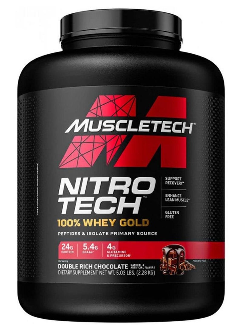 MuscleTech NitroTech 100% Whey Gold, Double Rich Chocolate 5.03 Lbs., 2.28 Kg - Image 1