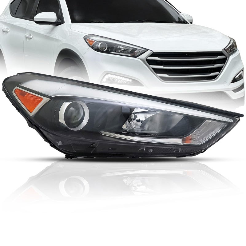 مجموعة مصابيح أمامية ALLIGATOR AUTO LIGHTS بديل لهيونداي توسان 2016-2018، الجانب الأيمن/الركاب، هالوجين مع لمبات