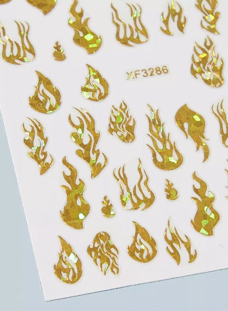 Generic 1sheet Fire Pattern Nail Art Sticker  - Image 3