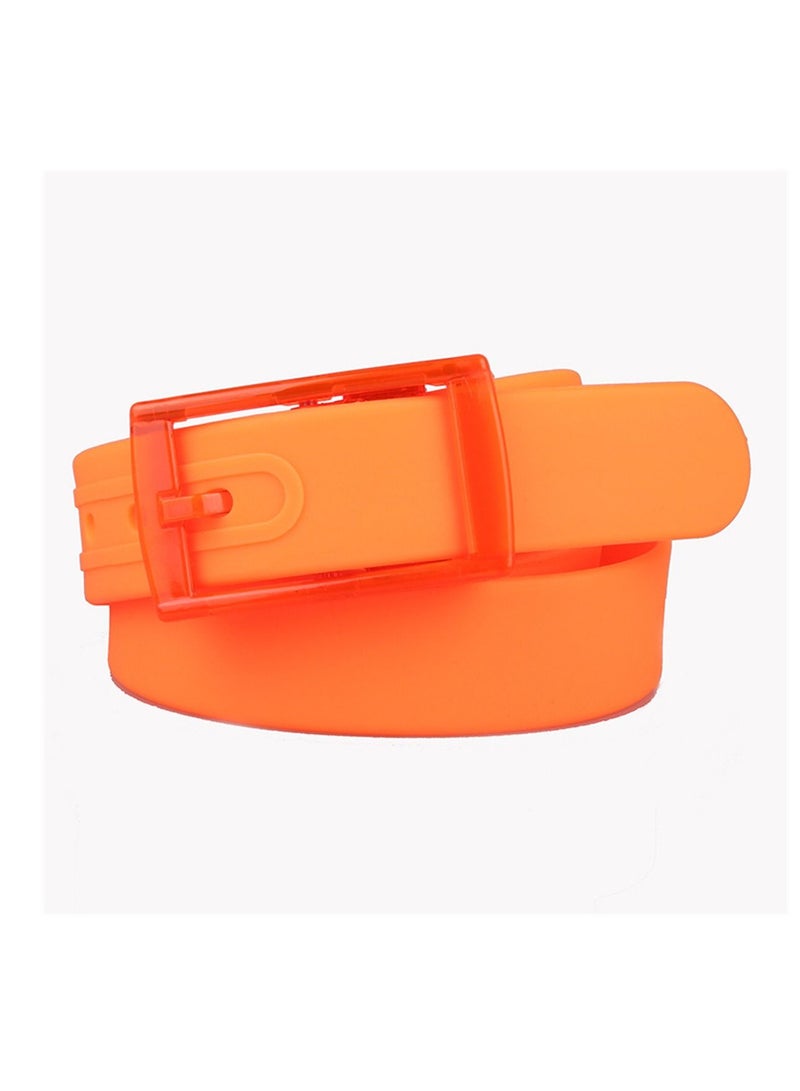 Loquat High Quality Silicone Belt For Men And Women 116.5cm Orange 