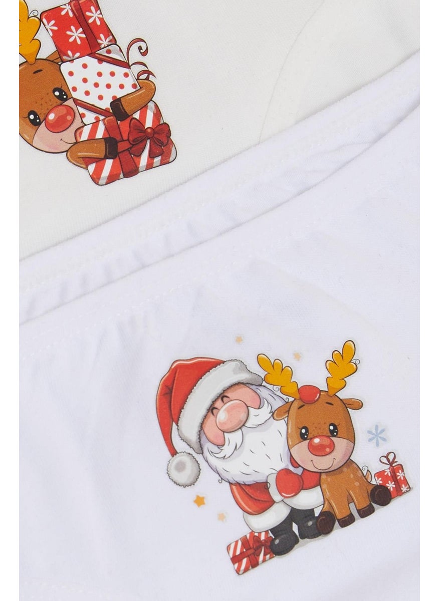 Katamino Girls Slip 3-Piece Christmas Themed Santa Claus Printed 1-10 Years Old, Mixed Colors  - Image 1