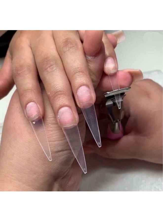 YIMART 500pcs Acrylic Medium Long Stiletto Nail Tips Easy Coffin Nails Sharp False Nail Art Tips For Nails Salon With Box (Natural) - Image 5