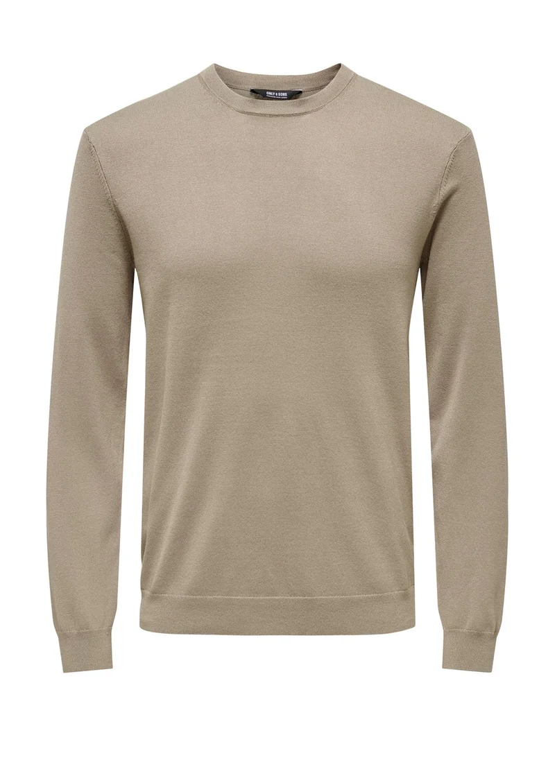 اونلي اند سانز Swyler Essential Crew Neck  Knited Sweatshirts