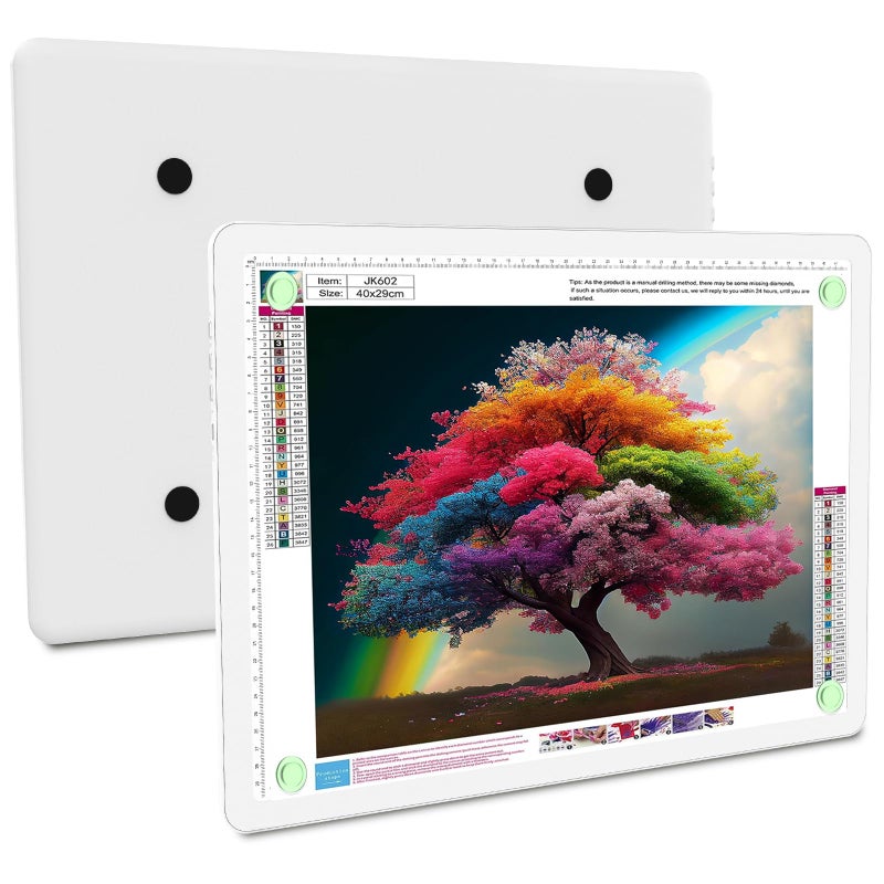 Elice Rechargeable A3 Light Pad for Diamond Painting, Magnetic LED Light Board with Physical Button, Super Bright Diamond Art Light Pad, Ultra-Thin Light Box for Tracing, Weeding Vinyl, Artists -White - Image 1