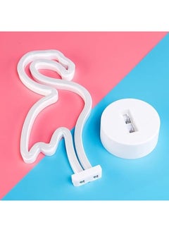 هالامودو ضوء نيون فلامنغو نيون يعمل بالبطارية USB يعمل بالبطارية LED لافتات نيون إضاءة ليلية مضيئة للحفلات ديكور مكتب لغرفة النوم والحفلات وديكور الزفاف  - Image 3