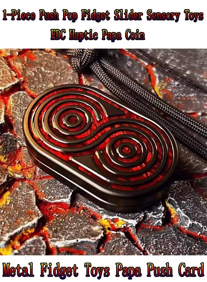 1-Piece Push Pop Fidget Slider Sensory Toys,EDC Haptic Papa Coin,ADHD Tool Fidget Spinner,Metal Fidget Toys Papa Push Card - Image 4