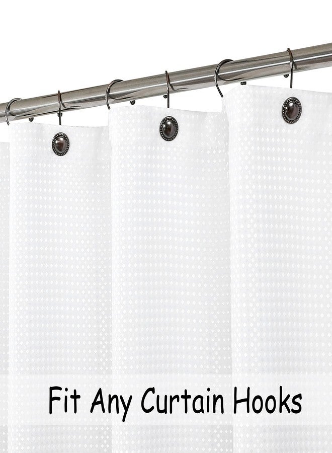 Central Park Grey Ombre Waffle Weave Shower Curtain Water Resistant Decorative Gradient Print Bathroom Spa Hotel Fabric Shower Curtain Liner with 12 Grommets(Cream White/Gray, 70"x72") - Image 2