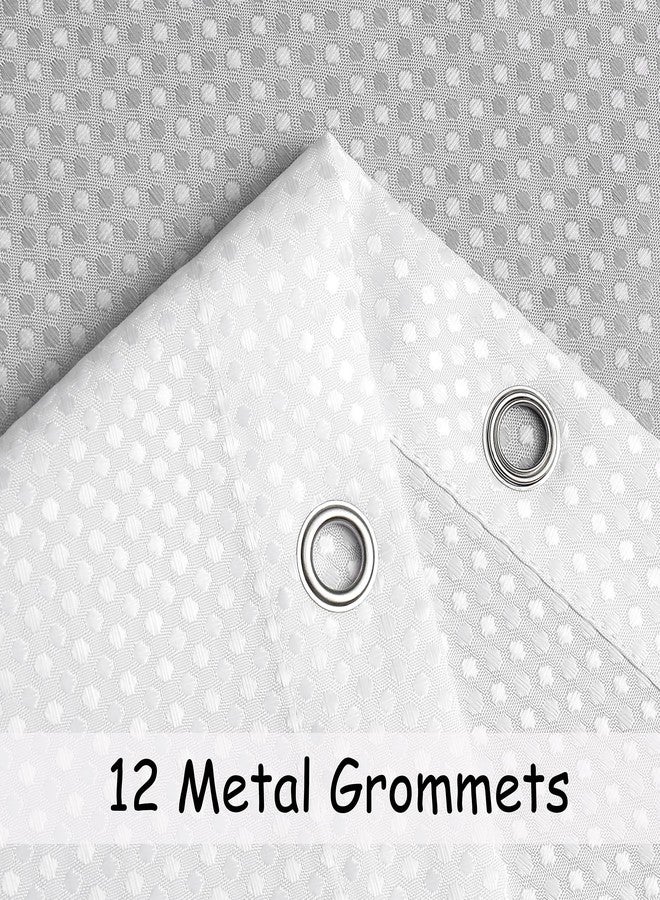 Central Park Grey Ombre Waffle Weave Shower Curtain Water Resistant Decorative Gradient Print Bathroom Spa Hotel Fabric Shower Curtain Liner with 12 Grommets(Cream White/Gray, 70"x72") - Image 3