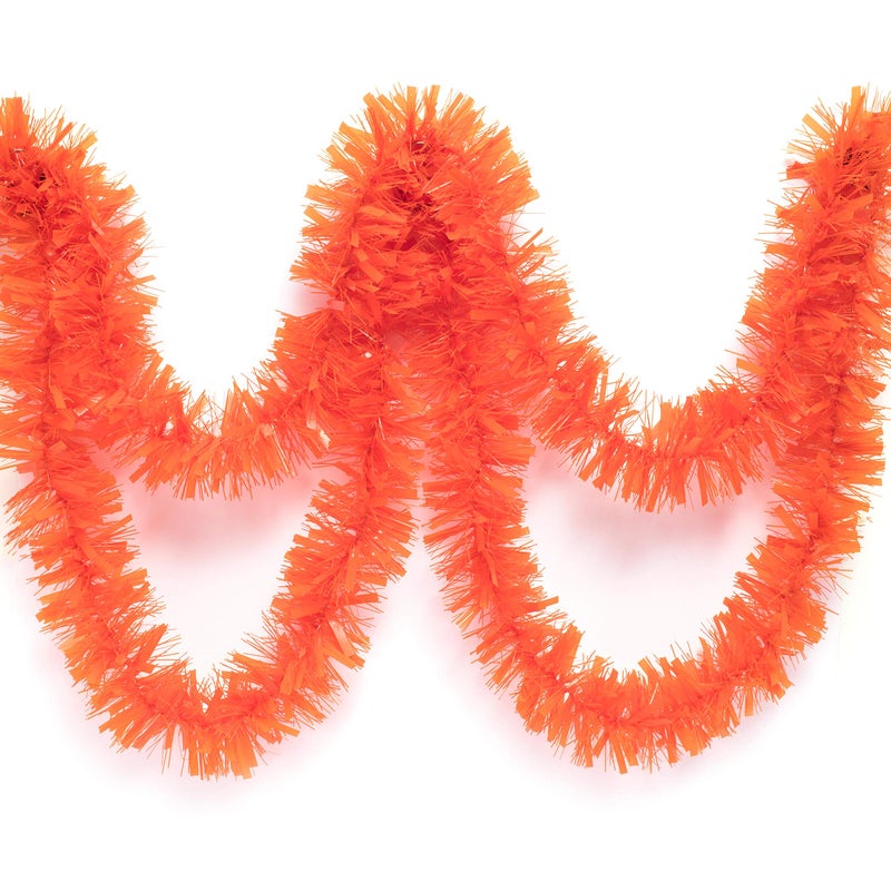 Andersons Orange Metallic Tinsel Twist for Trailer Or Golf Cart 4 inches Wide x 25 ft Long Birthday Christmas Halloween and Holiday Garland Decor for Parties and Parades