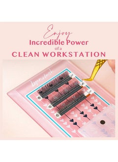 Lyon lash Glass Lash Tile & Adhesive Holder For Eyelash Extensions ; Reusable Lashes Palette 3.2"X6.3"X0.4" For Classic & Volume Lashing ; Eyelash Extension Supplies  - Image 3