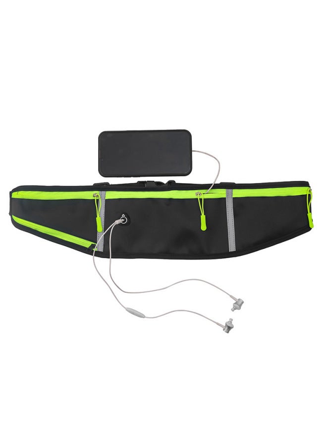 Hidden Three-Pocket Waterproof Body Leisure Multi-Function Water Kettle Waist Bag Easy To Carry Mobile Phone Running Bag Outdoor-Color:Green - Image 5