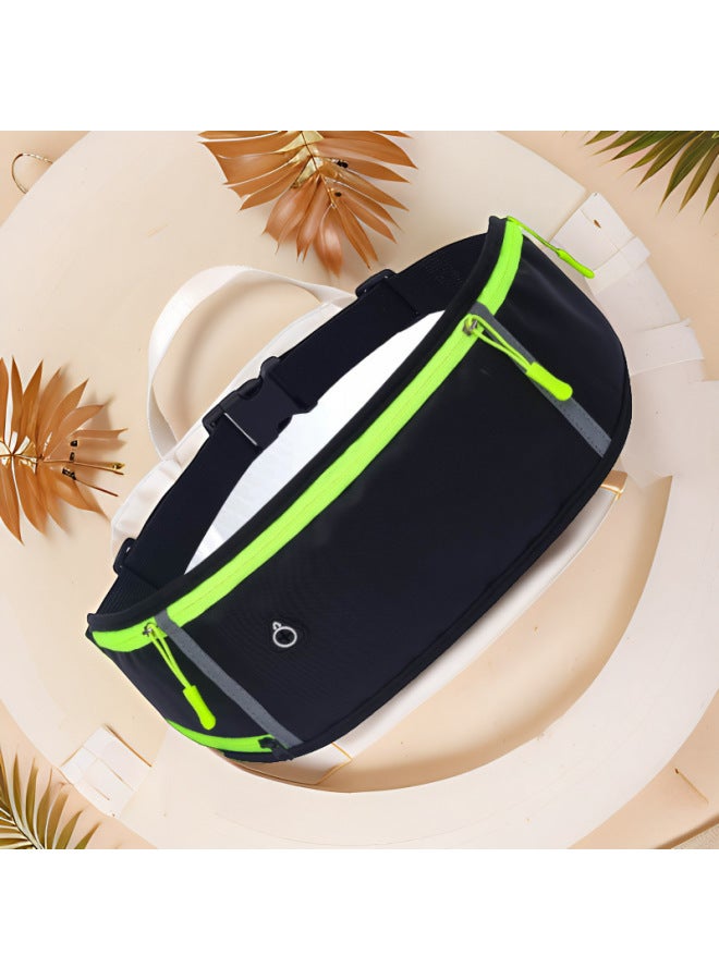Hidden Three-Pocket Waterproof Body Leisure Multi-Function Water Kettle Waist Bag Easy To Carry Mobile Phone Running Bag Outdoor-Color:Green - Image 4