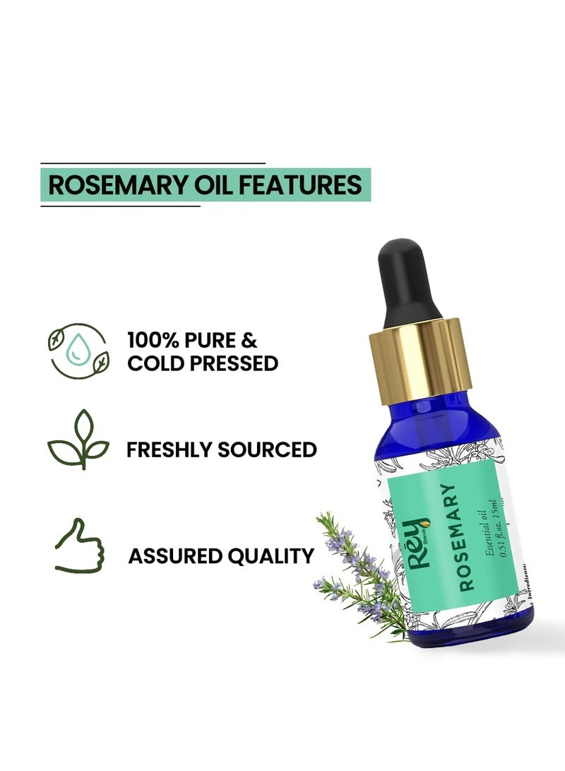 ري زيت الروزماري العطري لنمو الشعر علاجي 100% طبيعي للشعر والبشرة والجسم من ري ناتشورالز 15 مل - Image 2