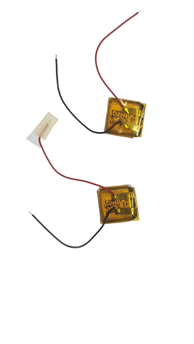 KP Original Battery بطارية KP الأصلية 3.7V 25Mah بديلة صغيرة جداً مع سلك لسماعات الأذن مجموعة من 2 حجم البطارية 9X9X4 مم - Image 3
