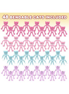 ArtCreativity Mini Bendable Cat Assortment Set Of 48 Flexible Figures In Assorted Colors Birthday Party Favors For Boys & Girls Stress Relief Fidget Toys Goody Bag Fillers For Kids  - Image 3
