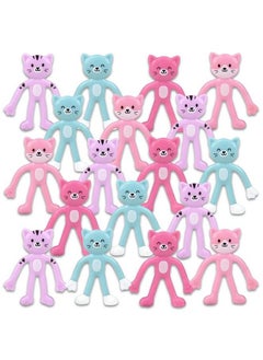 ArtCreativity Mini Bendable Cat Assortment Set Of 48 Flexible Figures In Assorted Colors Birthday Party Favors For Boys & Girls Stress Relief Fidget Toys Goody Bag Fillers For Kids  - Image 2