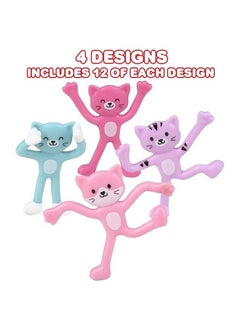 ArtCreativity Mini Bendable Cat Assortment Set Of 48 Flexible Figures In Assorted Colors Birthday Party Favors For Boys & Girls Stress Relief Fidget Toys Goody Bag Fillers For Kids  - Image 5
