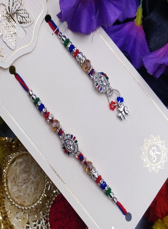OAFISH Handicraft Storerom presents Traditional Designer Lumba Rakhi for Bhaiya/Bhabhi on Raksha Bandhan gifting, STANDARD, no gemstone - Image 4