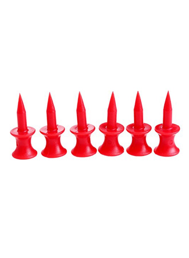 MUXSAM Golf Tees Unbreakable Step Down Plastic Castle Tees, 100-Pack Colored Bulk, Tee Size-1 1/4"/31mm, Long Short Color Pack for Practice Men Women Kids Red - Image 1