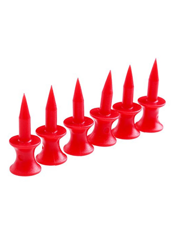 MUXSAM Golf Tees Unbreakable Step Down Plastic Castle Tees, 100-Pack Colored Bulk, Tee Size-1 1/4"/31mm, Long Short Color Pack for Practice Men Women Kids Red - Image 2