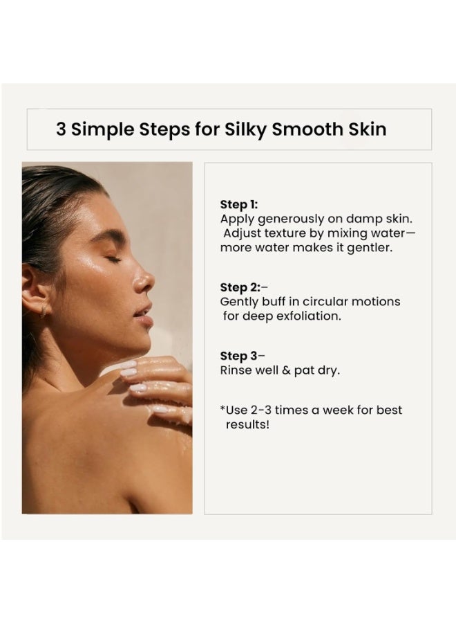 WILD OAK WildOak Vitamin C Sugar Body Scrub | 300g | Kojic Acid, Hyaluronic Acid, Ceramides, Collagen & Peptides | De-Tan & Brightens Dark Areas | Smooths Strawberry Legs & Arms | Hydrates & Exfoliates - Image 4