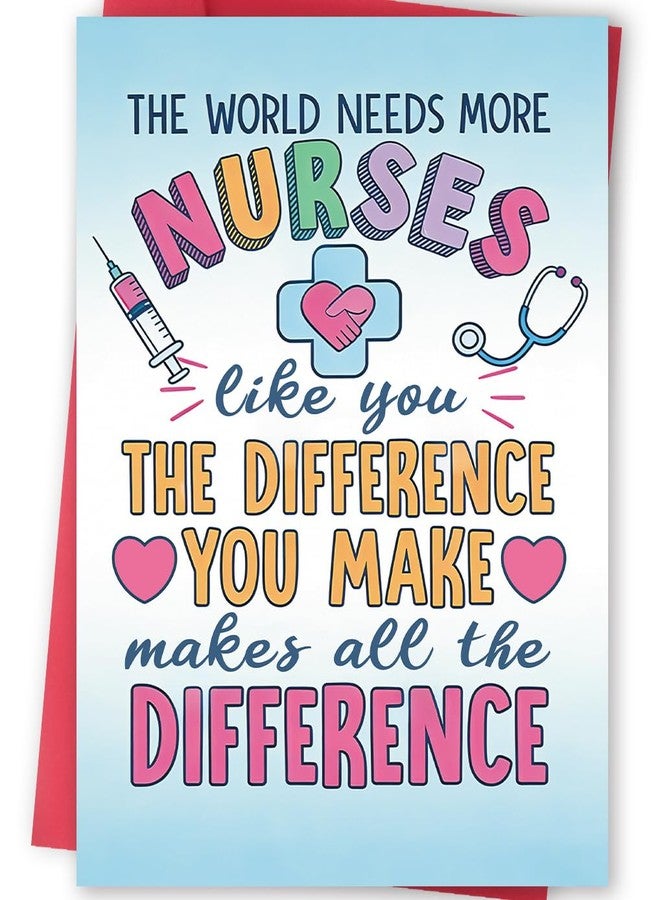 FANCYLUCKY Colorful Nurses Thank You Card, Nurse Appreciation Gift for Women, Nurse Day Thank You Card for Healthcare Medical Staff - Image 1