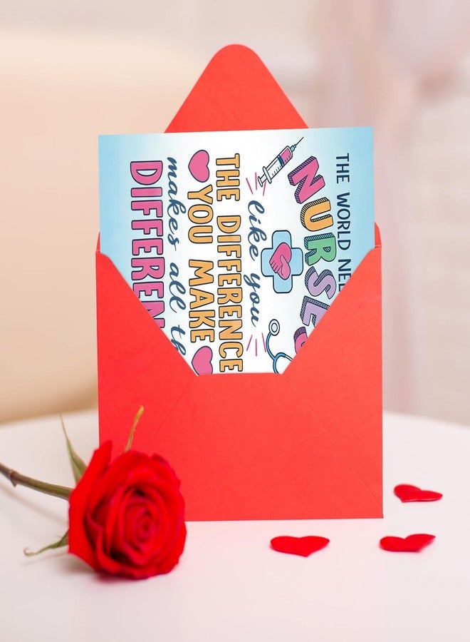 FANCYLUCKY Colorful Nurses Thank You Card, Nurse Appreciation Gift for Women, Nurse Day Thank You Card for Healthcare Medical Staff - Image 4