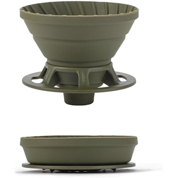 SWIUKPHE Collapsible Coffee Dripper Silicone Reusable Pour Over Coffee Maker Single Clever Coffee Dripper For Camping Business Trip Home  Office Green 12 Cup - Image 1