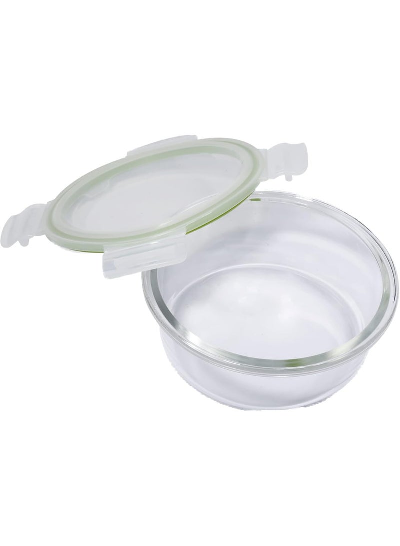 هومواي علبة طعام زجاجية دائرية من هوم واي سعة 400 مل - حل تخزين عملي وصغير الحجم - Image 2