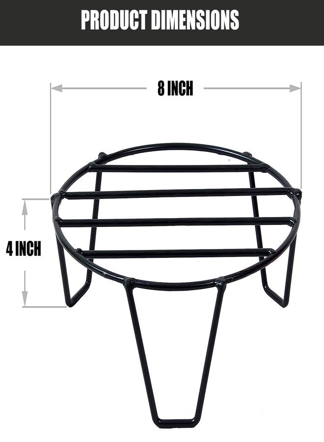 ORILEY Round Plant Stand Galvanised Metal Flower Pot Holder Indoor Gamla Support Corner Rack Outdoor Display Shelf for Home Garden Balcony Decoration - (Pack of 2, Black) - Image 3