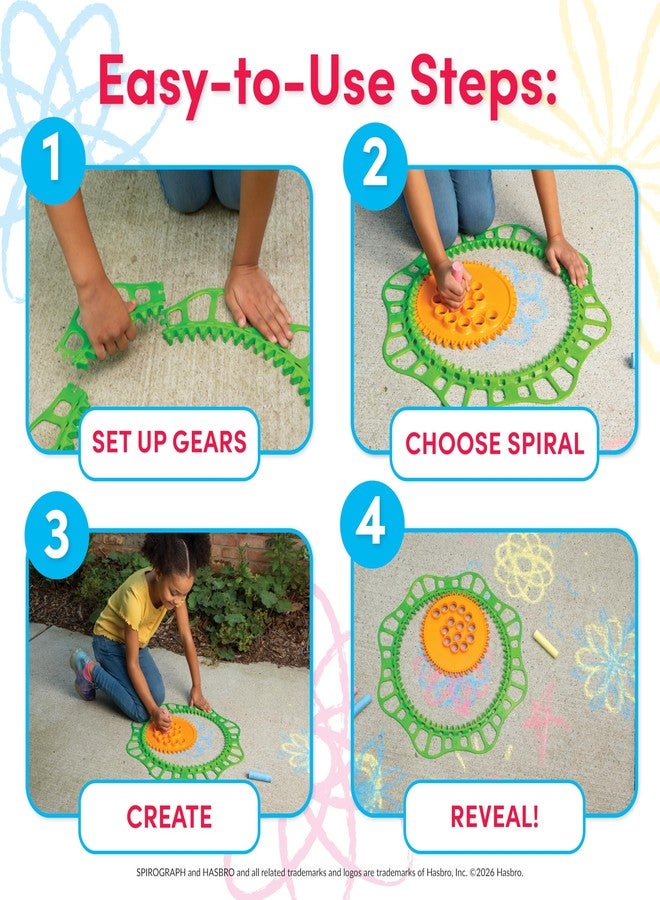 Spirograph Giant Outdoor Jumbo Sidewalk Chalk - Arts and Crafts - Outdoor Activities - Outdoor Toys, Kids Toys, Art Supplies, Craft Supplies, Drawing Kit, Spiral Art, Ages 5+ - Image 3