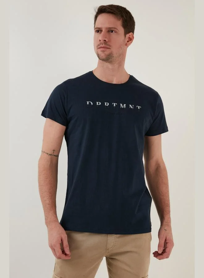 Buratti  Buratti Printed Crew Neck Cotton Slim Fit T Shirt Men's T-Shirt 541DPRTMNT24 for Men | Best Price UAE