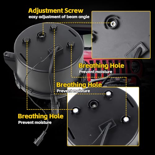 Cavauu 9-Inch Round LED Headlights Compatible with Jeep Wrangler JL JLU/Gladiator JT 2018-2025, Not for JK, DOT Approved Hi/Low Beam with Halo DRL - Image 4
