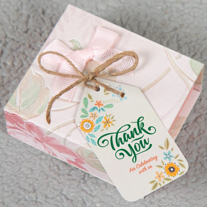 Kaameri Bazaar Kaameri Bazaar Set of 50 Thank You Tags for Return Gifts l Packaging l for Gift Bags l Birthday Tags with Natural Jute (300 GSM Paper) - Image 3
