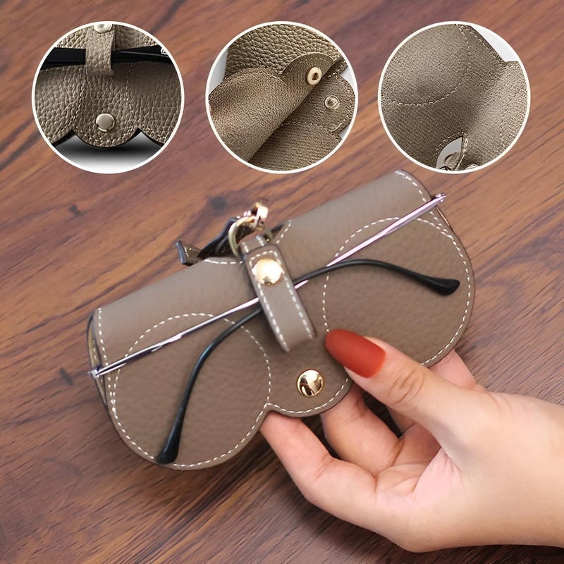 Soft Leather Sunglasses Bag - 3Pcs Portable Outdoor Travel Case with Wrist Strap - Image 4