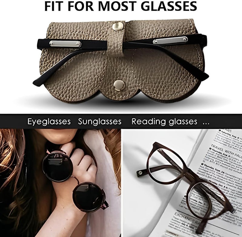 Soft Leather Sunglasses Bag - 3Pcs Portable Outdoor Travel Case with Wrist Strap - Image 3