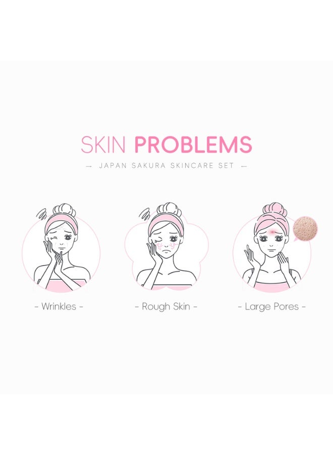 LAIKOU Sakura Skincare Set - 6 PCS Hydrating and Revitalizing Skincare Gift Set for Women, Teens, Moms & Daughters - Deep Cleansing, Anti-Aging, Nourishing, Even Skin Tone Treatment - Image 3