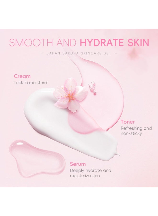 LAIKOU Sakura Skincare Set - 6 PCS Hydrating and Revitalizing Skincare Gift Set for Women, Teens, Moms & Daughters - Deep Cleansing, Anti-Aging, Nourishing, Even Skin Tone Treatment - Image 2