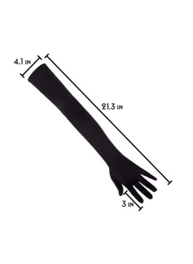 Beauenty Long Women's Gloves | Flapper Gloves for Evening Parties  Weddings | Elbow-Length Black Driving Gloves with Finger Tips | Perfect for Summer, Bridal, and Vintage Events | Comfortable  Stylish Englis  - Image 5