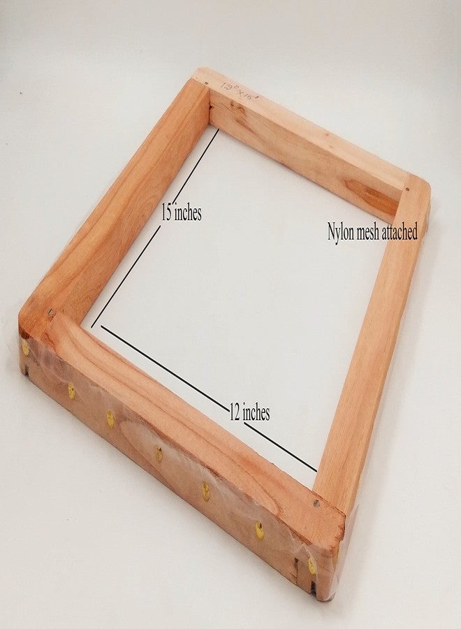 Sumikrafts Screen Printing Kit – Wooden Screen Printing Frames (4 Assorted Sizes) | 6”x8”, 8”x10”, 10”x12”, 12”x15” | Pre-Stretched Nylon Mesh No.16 + 1 Meter Extra Mesh | Ready to Use for Fabric & Craft Printing - Image 3