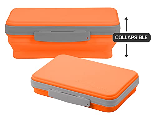 It's Academic Flexi Storage Box with Lid, Collapsible Pencil Case Design for Craft and School Supplies, Orange - Image 2