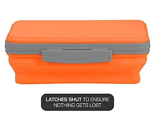 It's Academic Flexi Storage Box with Lid, Collapsible Pencil Case Design for Craft and School Supplies, Orange - Image 5