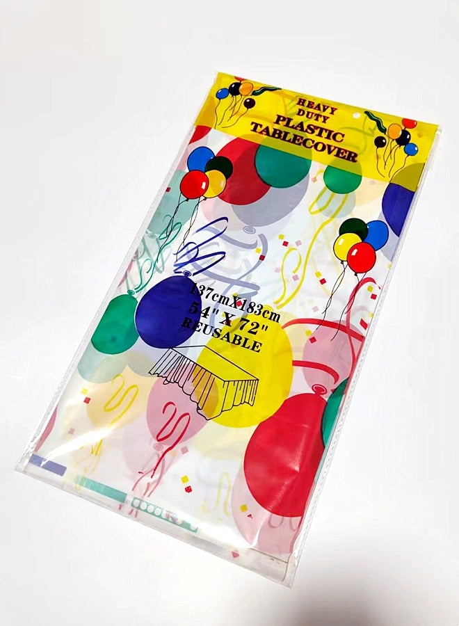 2 Piece Disposable Tablecloth Party Birthday Family Gathering 137*183 CM Colorful Balloons - Image 3