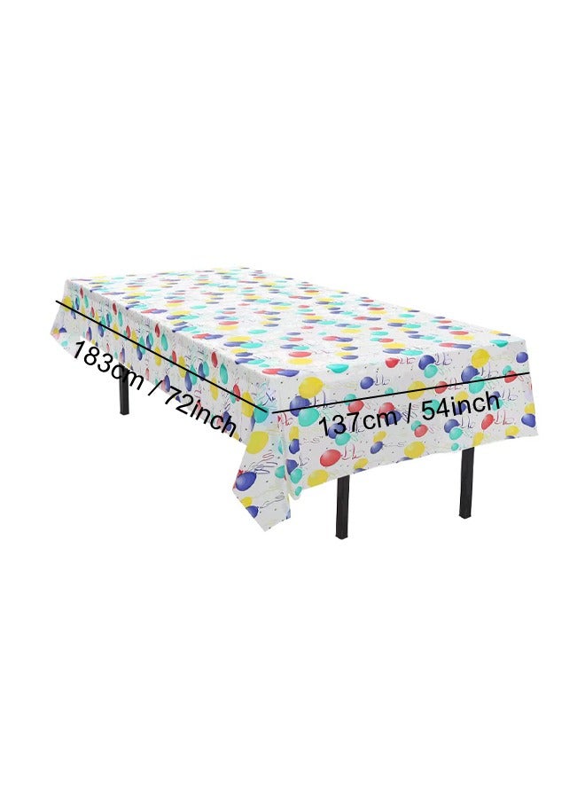 2 Piece Disposable Tablecloth Party Birthday Family Gathering 137*183 CM Colorful Balloons - Image 2