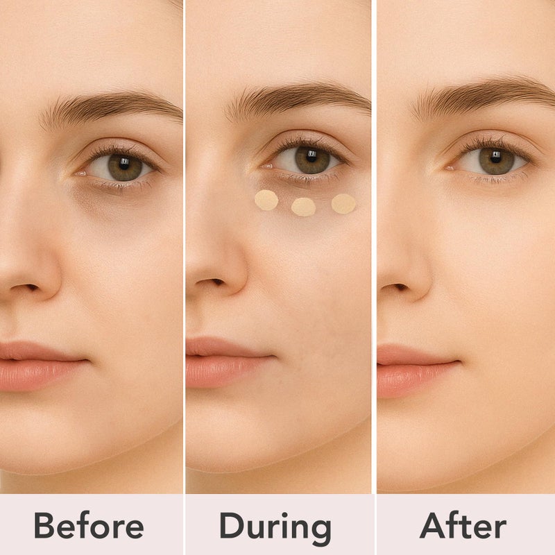 dermaflage لوحة خافي العيوب بتغطية كاملة، كريم خافي عيوب مقاوم للماء، 3 ألوان + فرشاة، من ديرمافلاج - Image 4