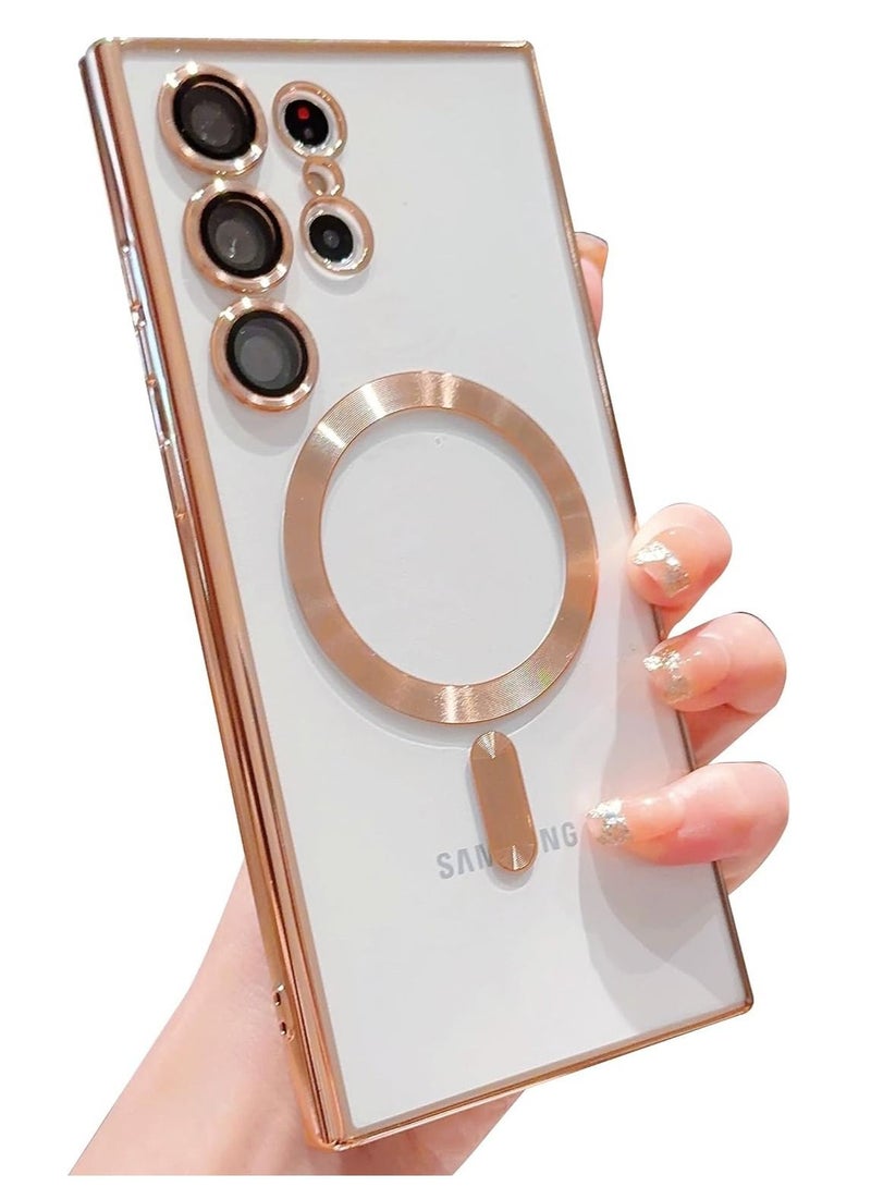 ELTRAZONE Compatible Samsung Galaxy S23 Ultra 5G Case Magnetic with Full Camera Lens Protective for Women Girls, Cover Phone Case for Samsung Galaxy S23 Ultra Case Cover 6.8 Inches (Gold) - Image 1