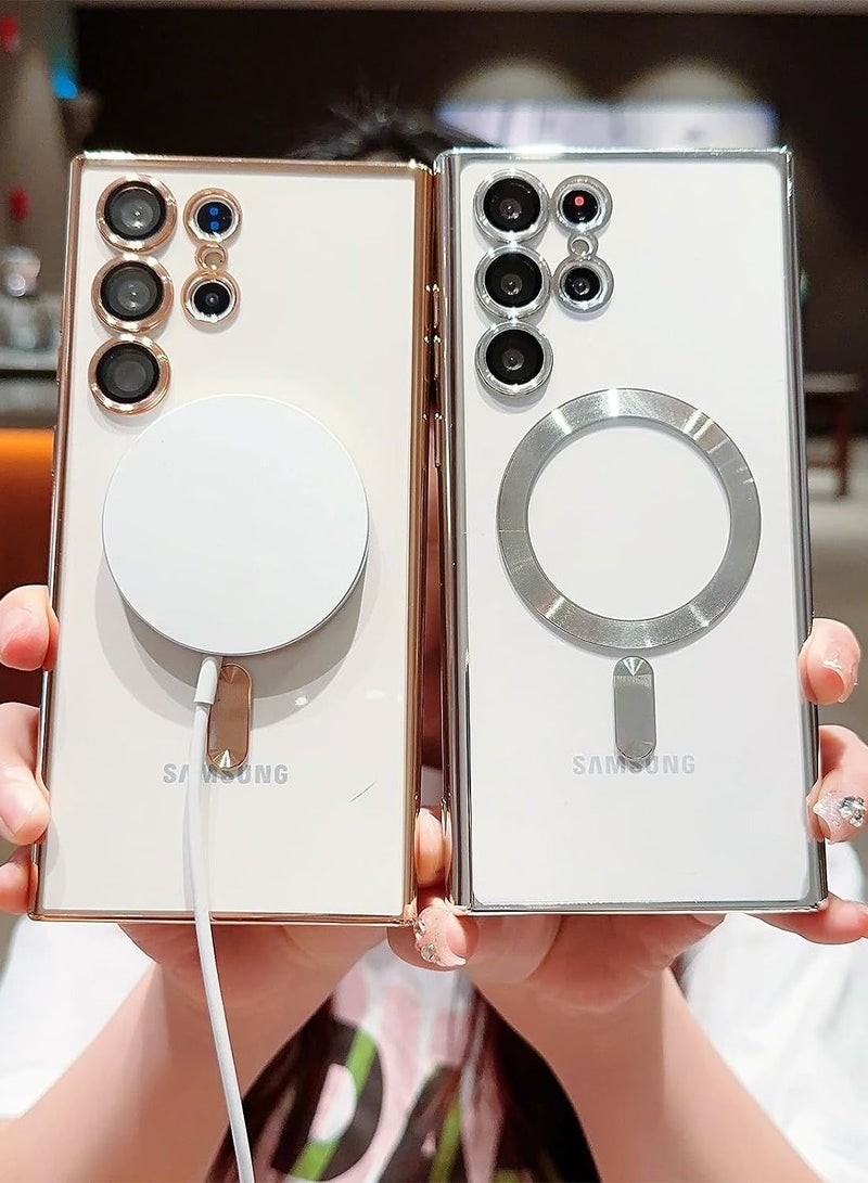 ELTRAZONE Compatible Samsung Galaxy S23 Ultra 5G Case Magnetic with Full Camera Lens Protective for Women Girls, Cover Phone Case for Samsung Galaxy S23 Ultra Case Cover 6.8 Inches (Gold) - Image 3