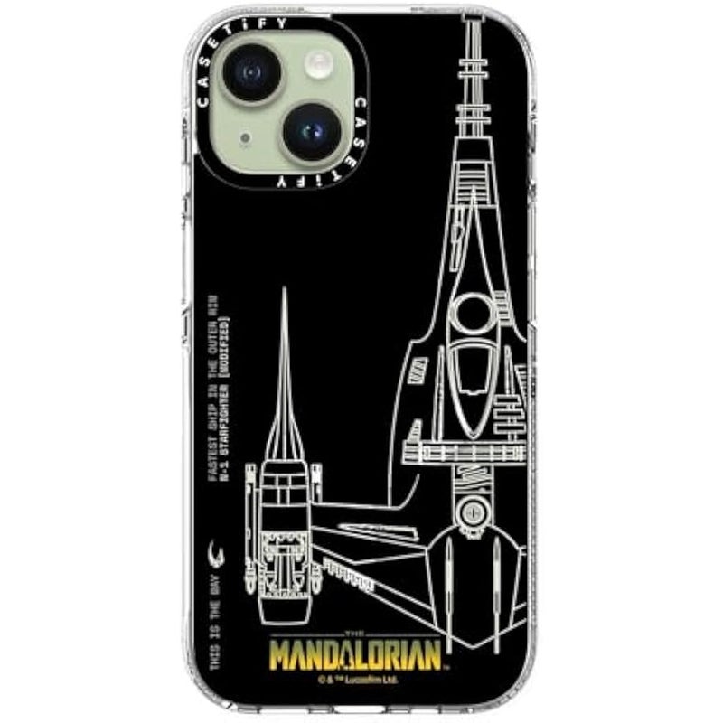 كاستيفي CASETiFY Clear iPhone 15 Case 【Mandalorian Co-Lab/Not Yellowing / 6.6ft Drop Protection/Compatible with Magsafe】 - N-1 Starfighter - Clear - Image 3