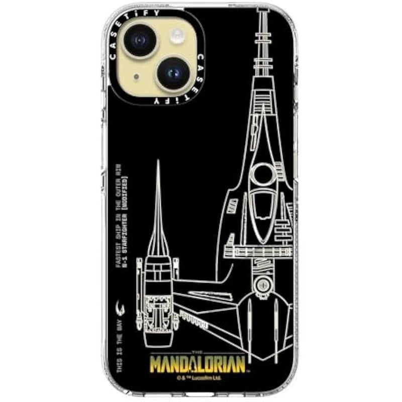 كاستيفي CASETiFY Clear iPhone 15 Case 【Mandalorian Co-Lab/Not Yellowing / 6.6ft Drop Protection/Compatible with Magsafe】 - N-1 Starfighter - Clear - Image 2