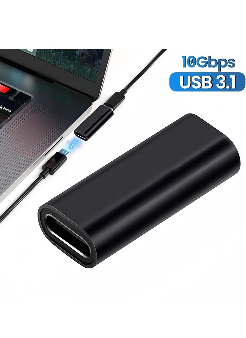 "محول USB C أنثى إلى أنثى - كابل تمديد نوع سي بسرعة 10 جيجابايت في الثانية، يدعم مزامنة البيانات والشحن، متوافق مع ماك بوك، آيباد برو، وسامسونج"